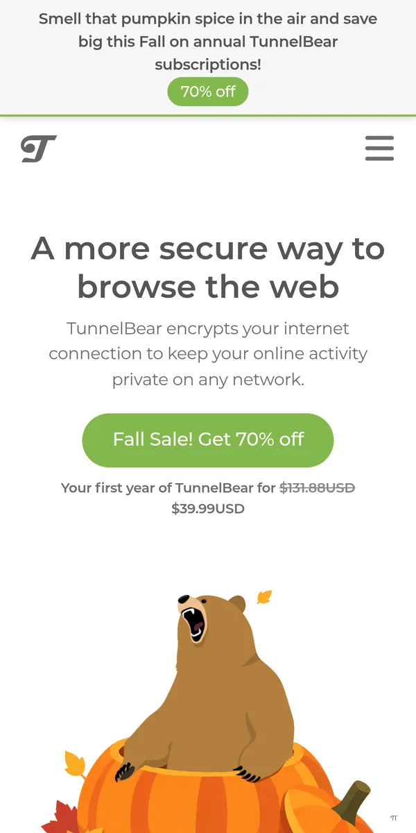 Startseite von TunnelBear auf dem Smartphone – VPN Österreich im Test